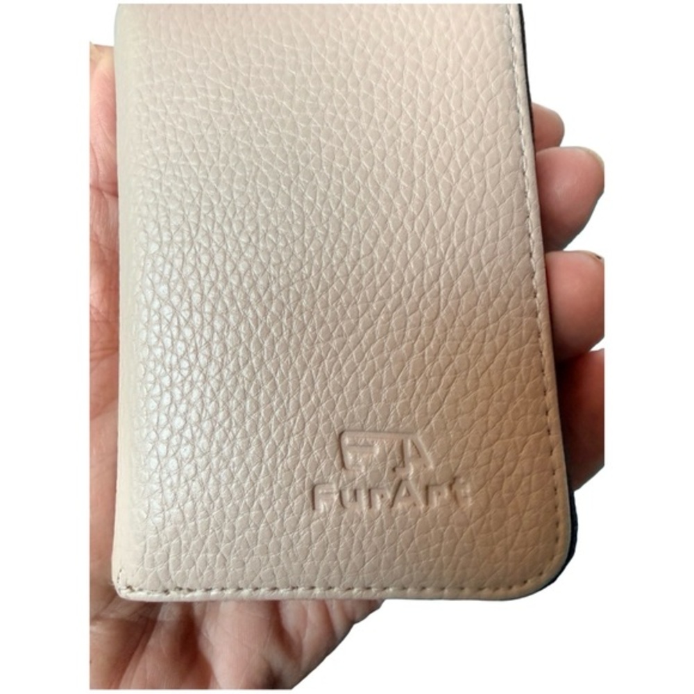 Luxury Cream Leather ID Card Holder 4.25 X 3”